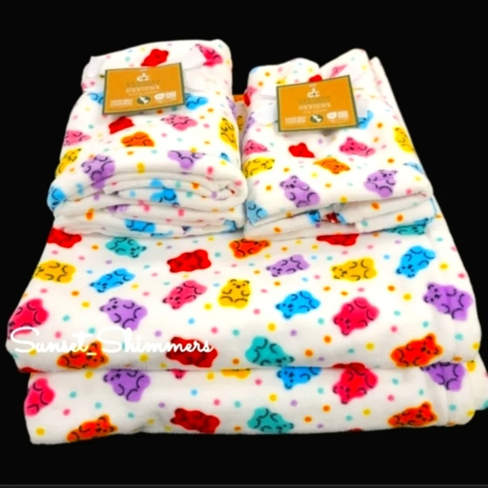 6pc Colorful Rainbow Gummy Bear Velour Bath Hand Tip Towel Set Deborah Connolly